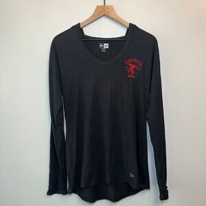New Era Women's Fireball Whisky Hooded Long Sleeve Shirt Black Size Medium